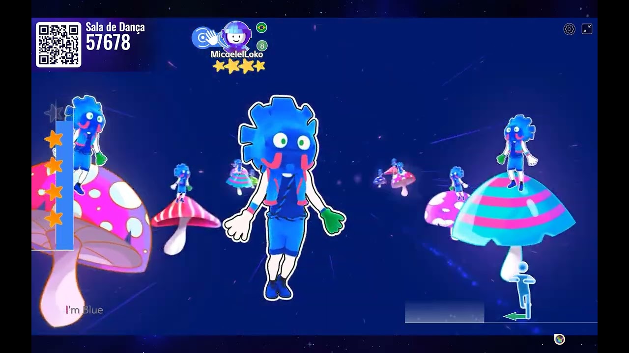Tentando estrelas azuis - Just dance Now: Blue (Da Ba Dee)