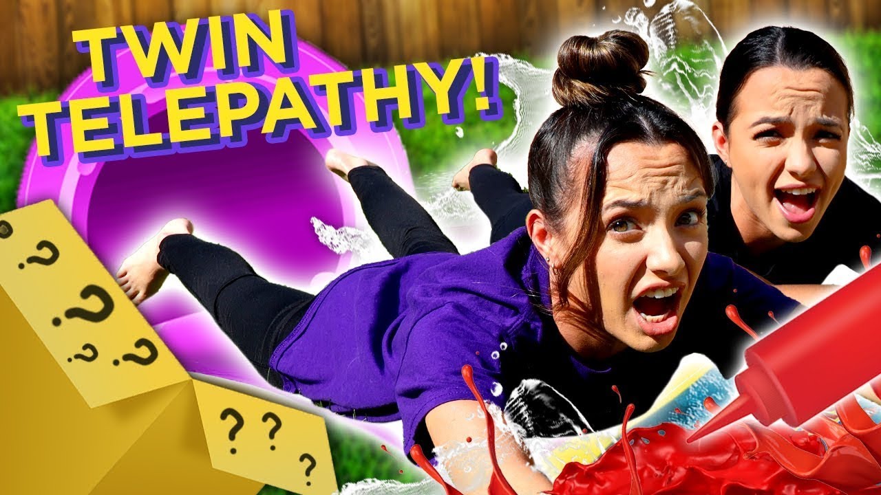 Don't Choose the Wrong Slide! Twin Telepathy Challenge | Mystery Twin Bin w/ The Merrell Twins