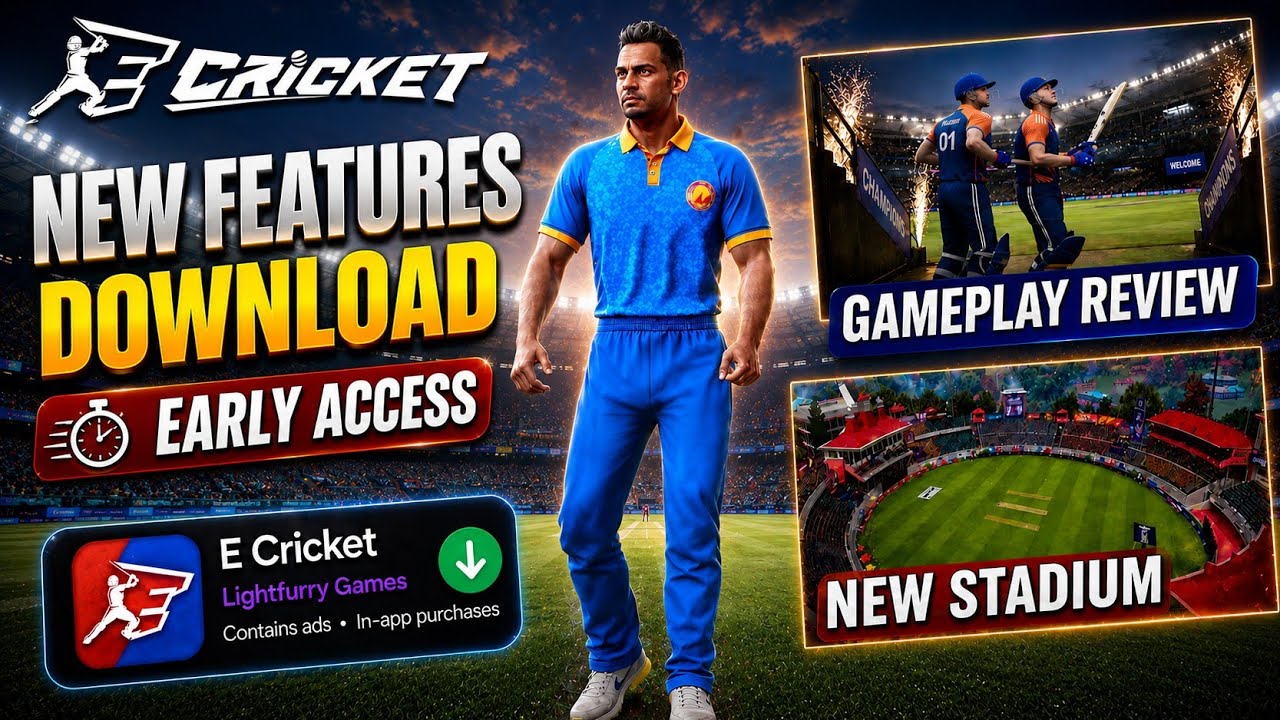 How to Play E Cricket Early Access? | E Cricket Low-End Device Download? | New Features & Gamepla...