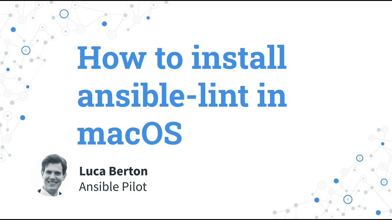 Ansible Tools - How to install ansible-lint in macOS