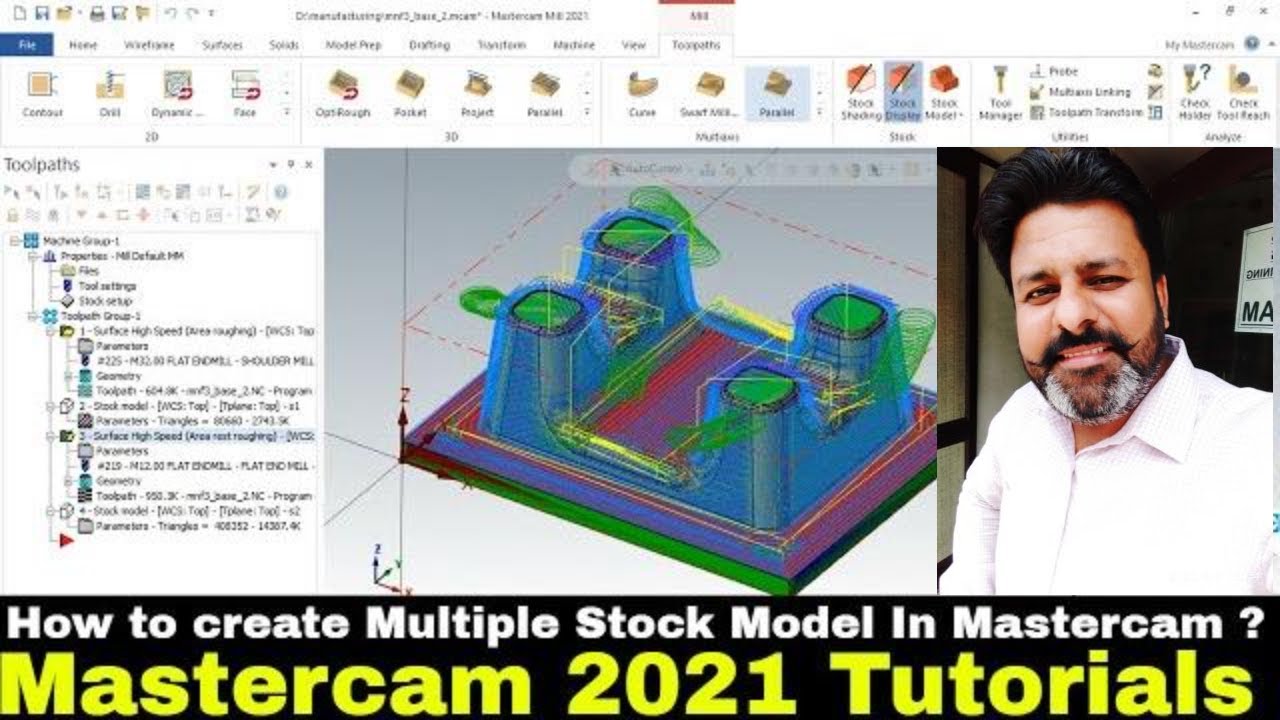 Mastercam 2021 Tutorials for beginners | How to Create Stock Model in mastercam 2021 tutorial Hindi