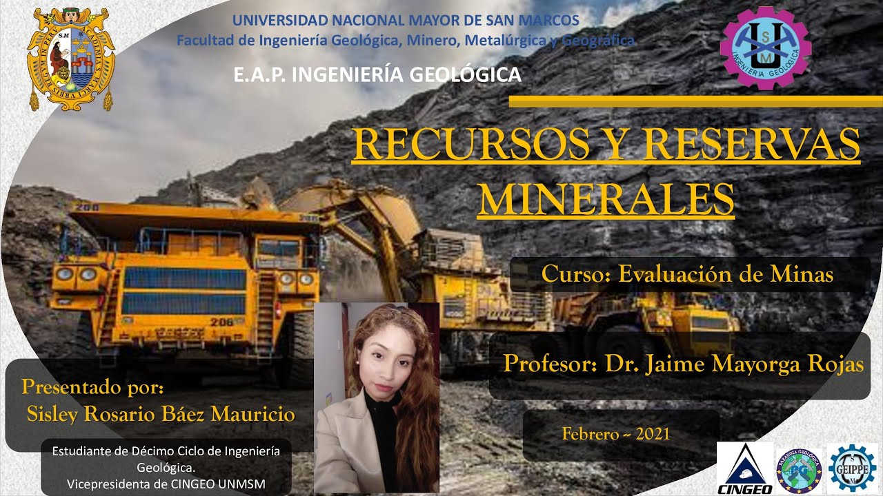 Recurso y Reservas Minerales - Evaluación de Minas (2020-II),UNMSM.
