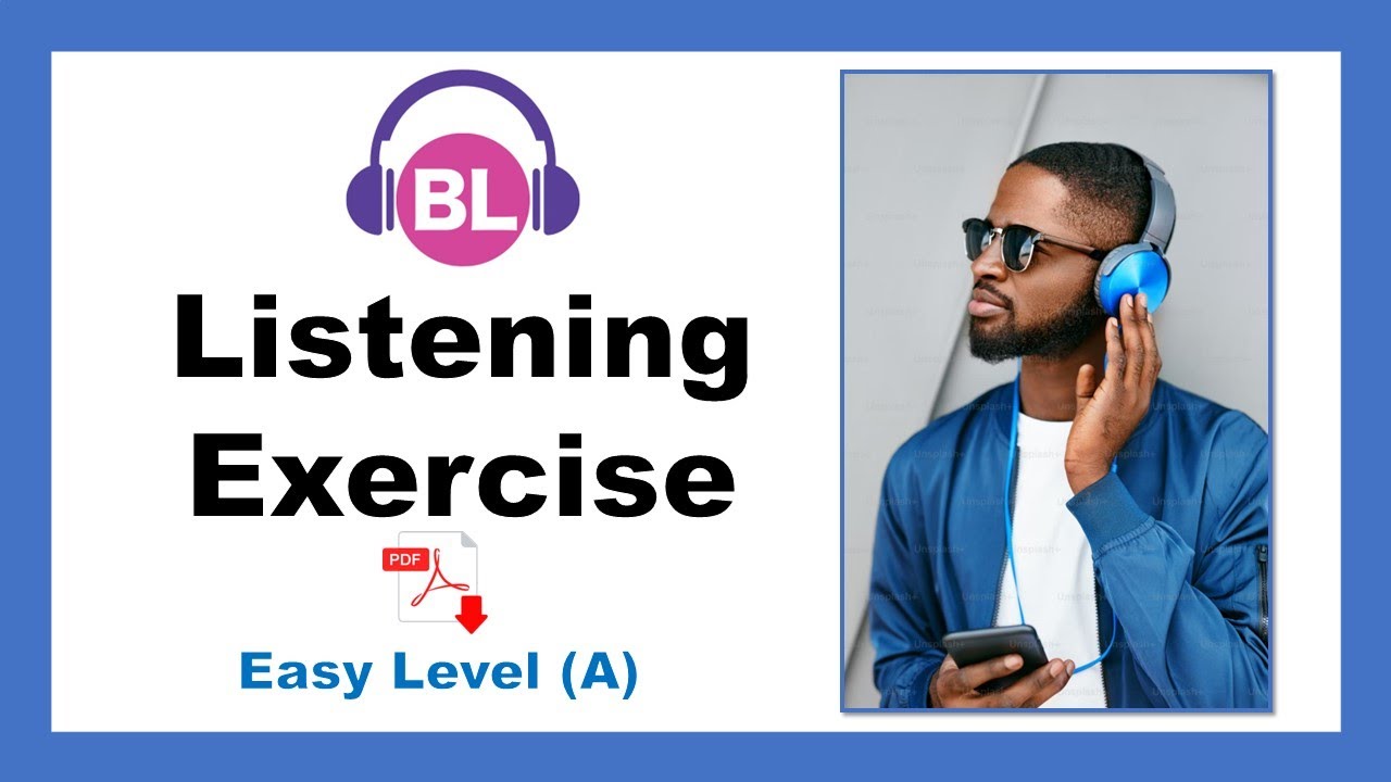 Listening Test - Level A  (EASY) + PDF -multiple choice questions  - Easy English Lesson