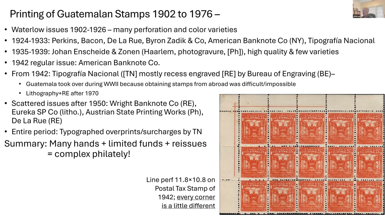 Guatemala Errors and Varieties 1942 to 1976
