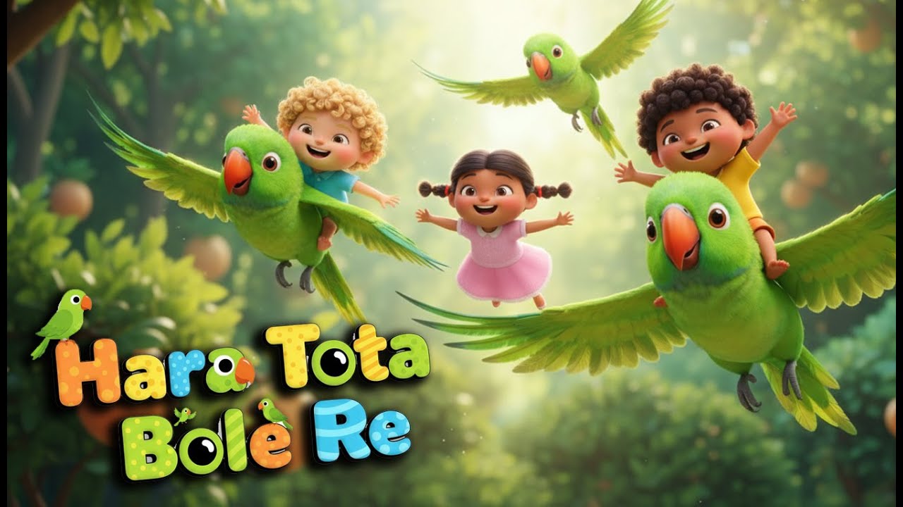 Hara Tota Bole Re | हरा तोता बोले रे | Hindi Kids Song | Fun Educational Rhyme on Green Parrot