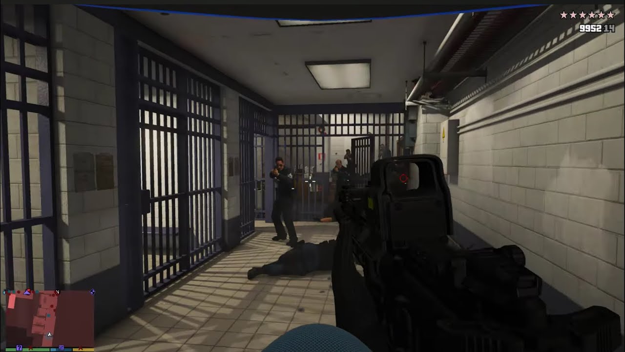 GTA 5 - Epic Police Station Shootout With NEW Weapons + Ten Star Escape