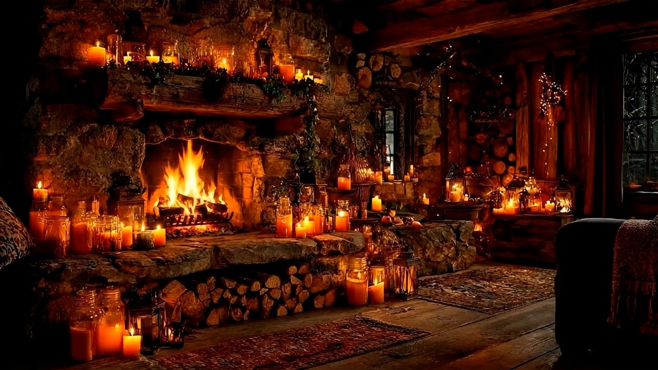 Cozy Fireplace Night 🔥 Crackling Fire Sounds for Sleep and Deep Relaxation