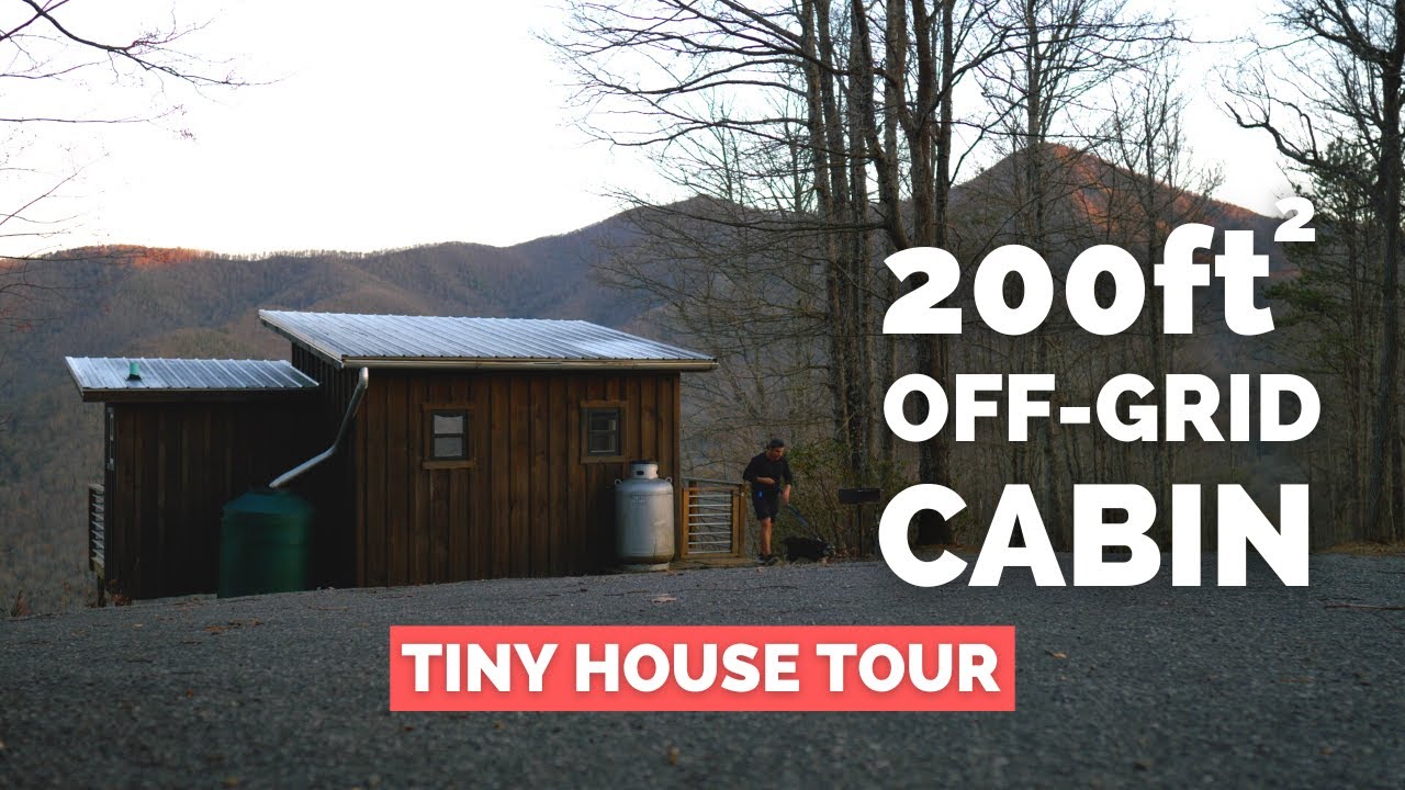 200-sqft Off-Grid Cabin in the Mountains | Tiny House Tour