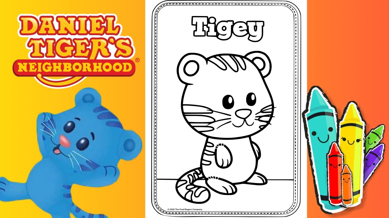 Coloring Tigey from Daniel Tiger | The Cutest Daniel Tiger Coloring Page