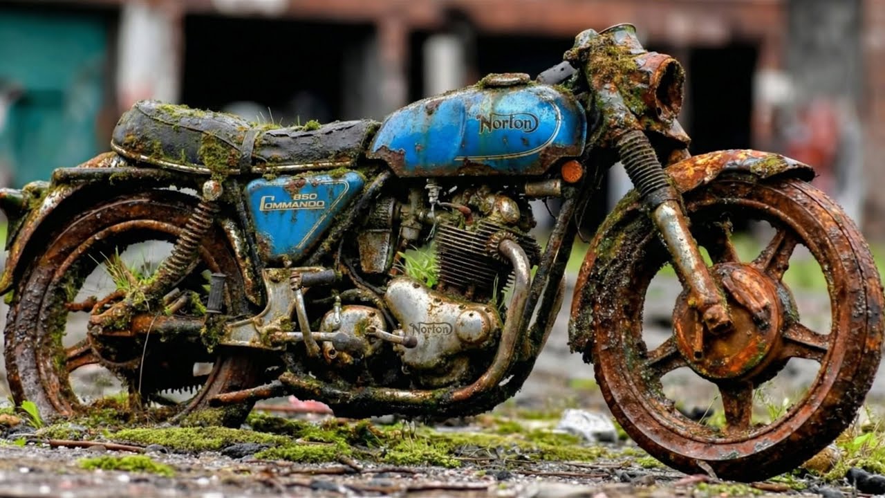 Full Restoration Candy Blue Norton Commando 850 (1973)| Restored Abandoned Motorcycle