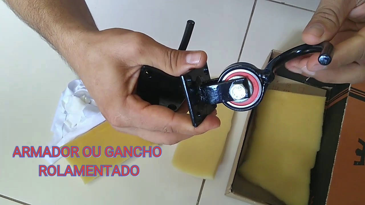 GANCHO OU ARMADOR DE REDE SILENCIOSO, com Rolamento, não faz barulho.