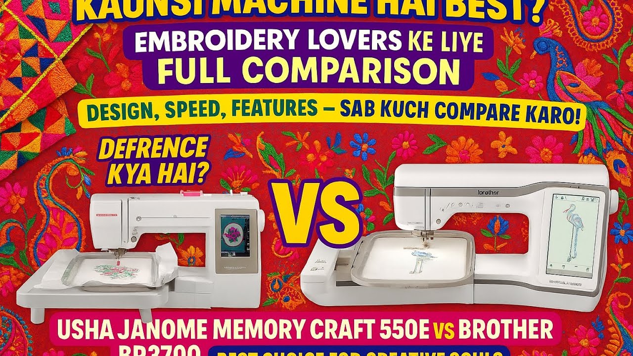 Usha Janome 550E vs Brother BP 3700 | Best Embroidery Machine 2025 Comparison #embroiderymachine
