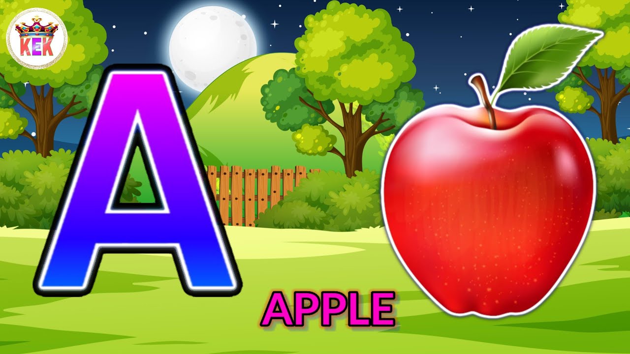 A for Apple b for ball c for cat, Apple ball cat dog elephant, full abcd video, kids abcd, KEK