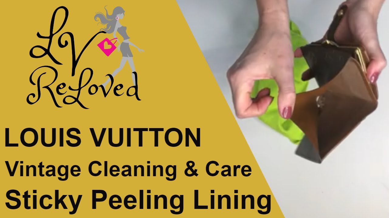 Cleaning the Sticky, Peeling Interior Lining of VIntage Louis Vuitton French Wallet