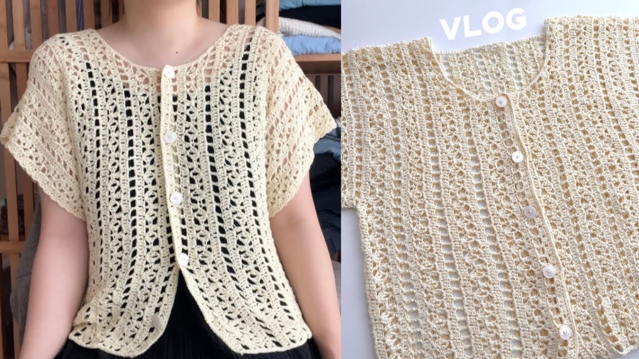 🍋상큼하다 상큼해..🍋 하루한코 레지에로 가디건 뜨개로그/Leggiero Cardigan Knitting Vlog/솜솜뜨개/여름뜨개