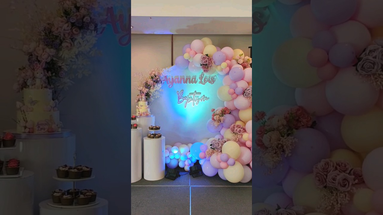 Baptism Balloon Decoration Idea for Girl