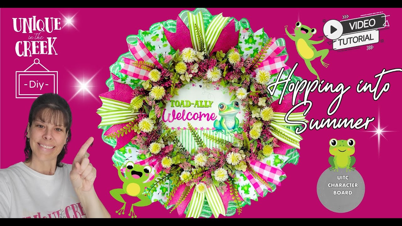 DIY Frog Wreath: Adorable Front Door Decor #wreathmaking #diy