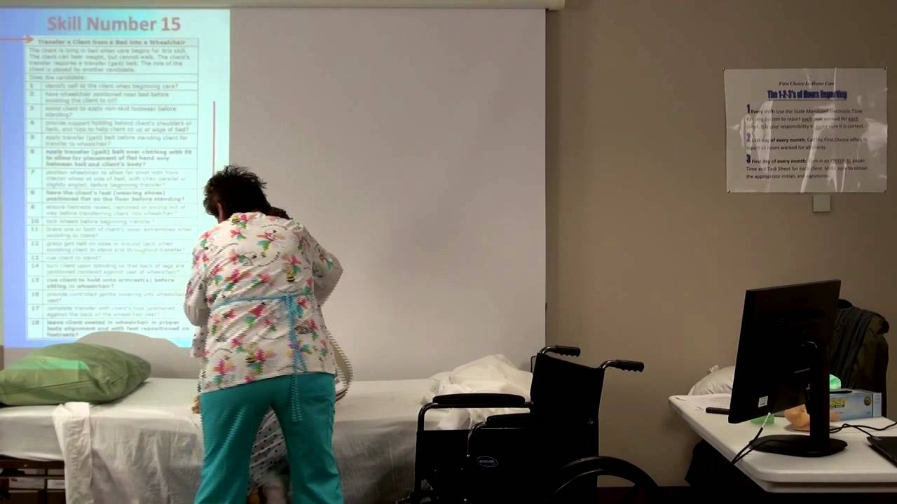 Skill 15   Transfer A Client From A Bed Into A Wheelchair