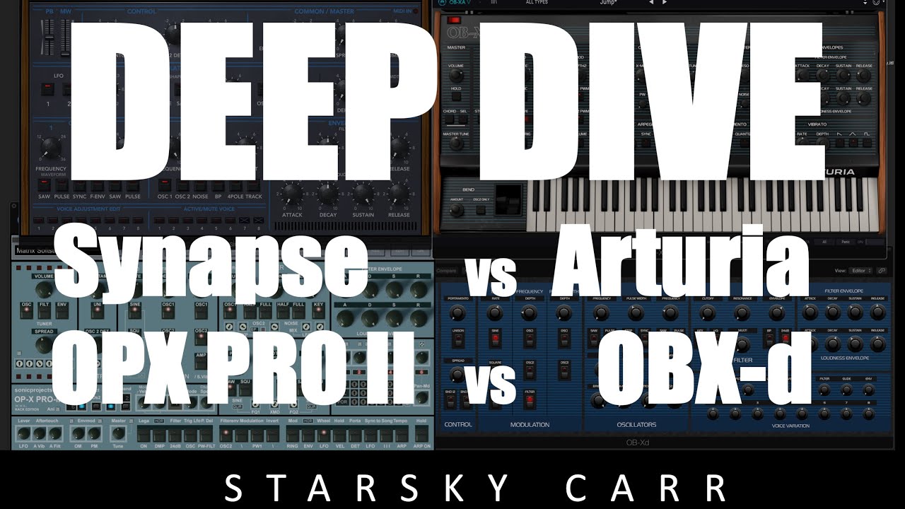 Сравнение программных синтезаторов OBX и OBXa: Synapse Obsession против Arturia против OPX PRO II...