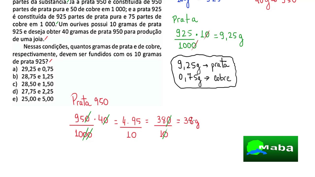 ENEM 2018 - MATEMÁTICA - QUESTÃO 143 - PROVA AZUL - COBRE E PRATA NA CONSTRUÇÃO DE UMA JÓIA