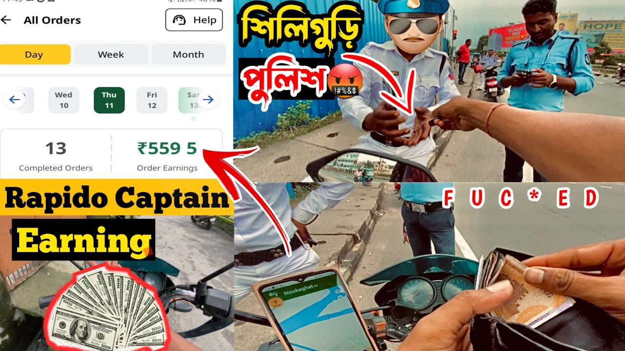 Rapido Bike Taxi Full Time Earning 💸 10 Hours In Siliguri City // #bestparttimejob #rapidobiketaxi