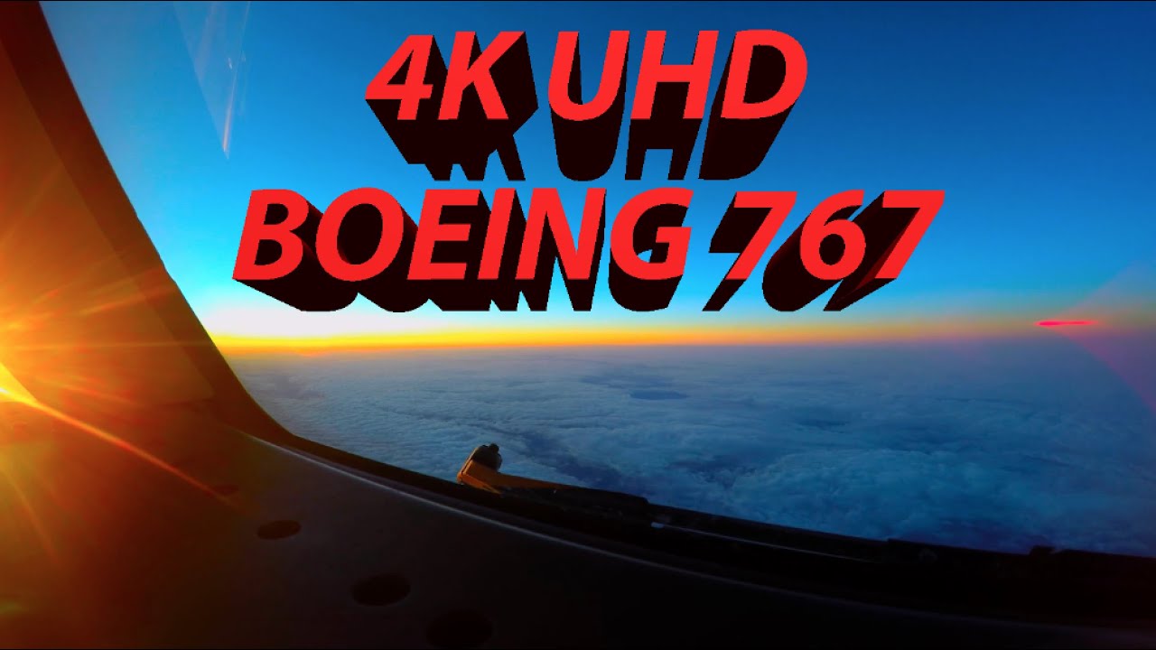 4K Aviation - Amazing Sunrise Landing, Cockpit View - Boeing 767 (UHD