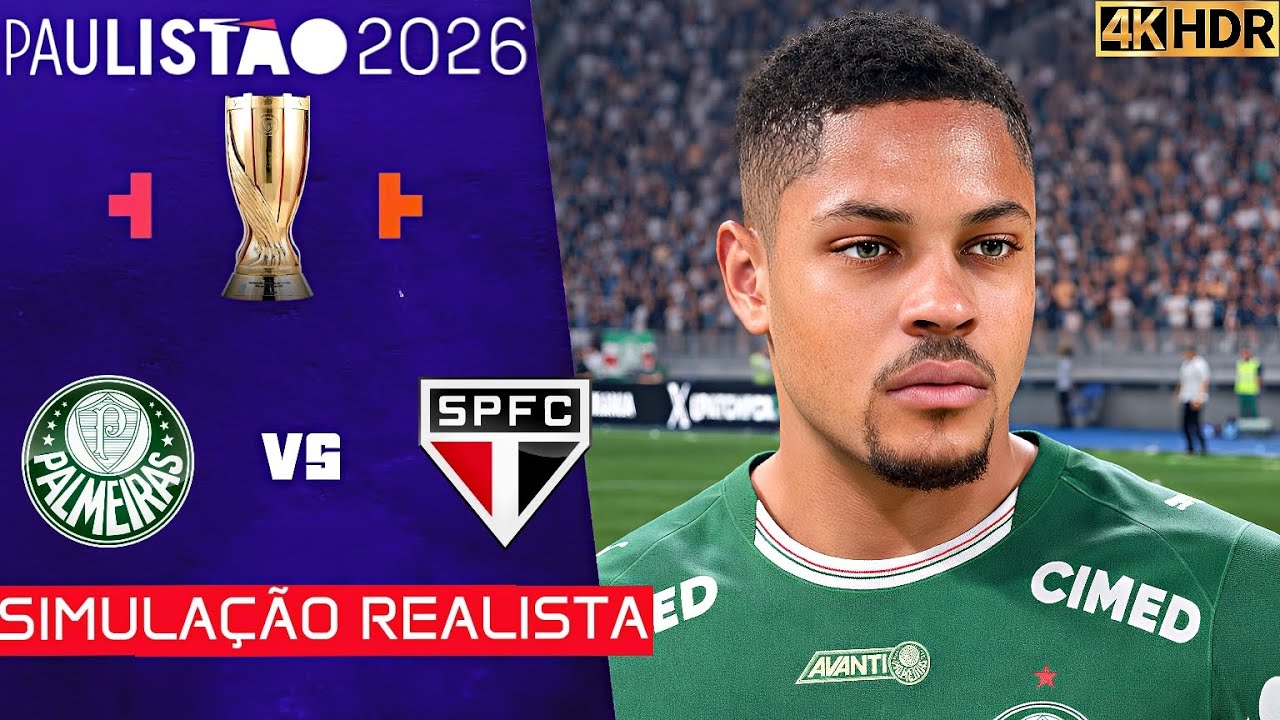 Palmeiras vs São Paulo | Paulistão 2026 | Semifinal | Simulação 4K Ultra HD (60FPS) Gogosz Patch.