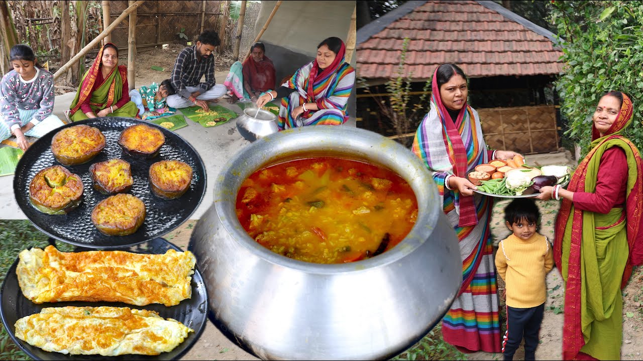 বছরের প্রথমে এমন স্বাদের খিচুড়ি সঙ্গে বেগুন ভাজা ও ডিম ভাজা / New Year khichuri, begun o dim bhaja