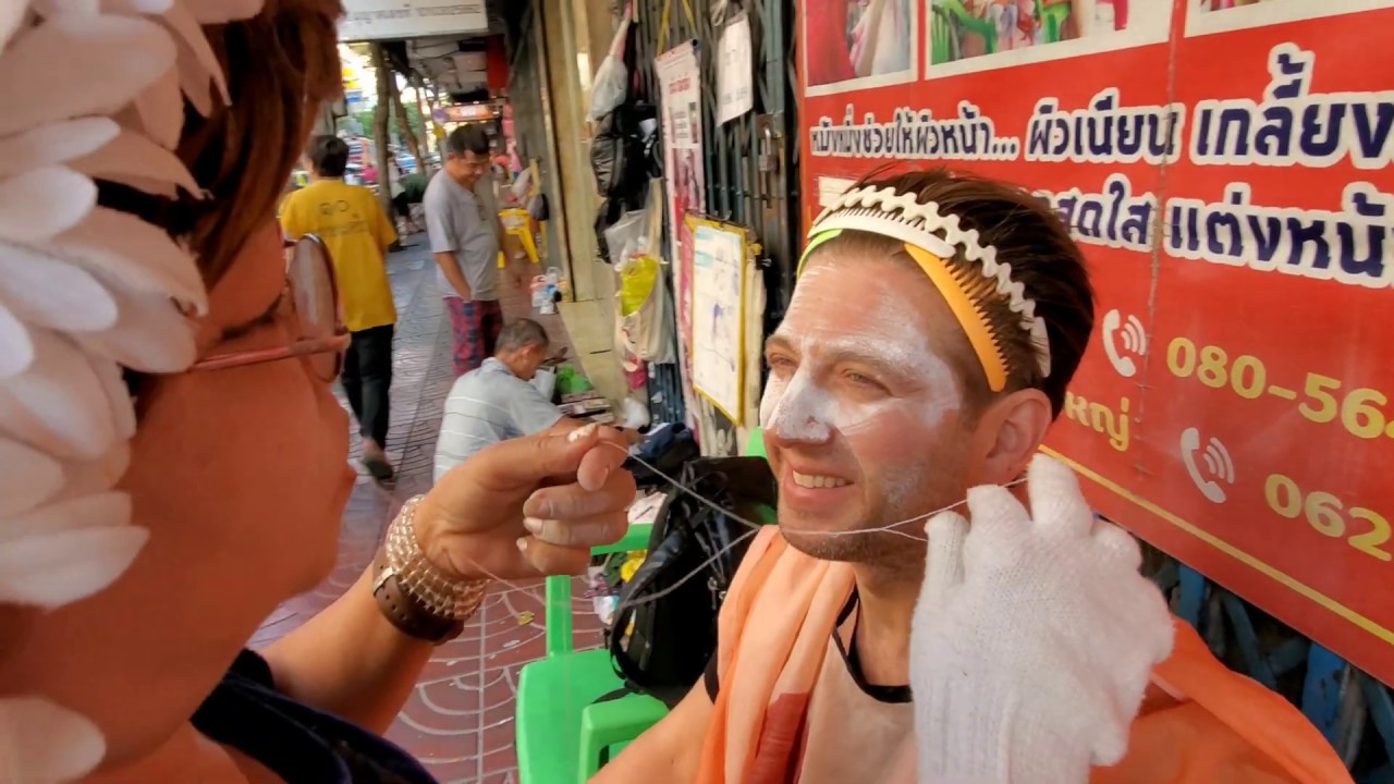 STREET FACE THREADING in CHINATOWN 🇹🇭 Bangkok Thailand 