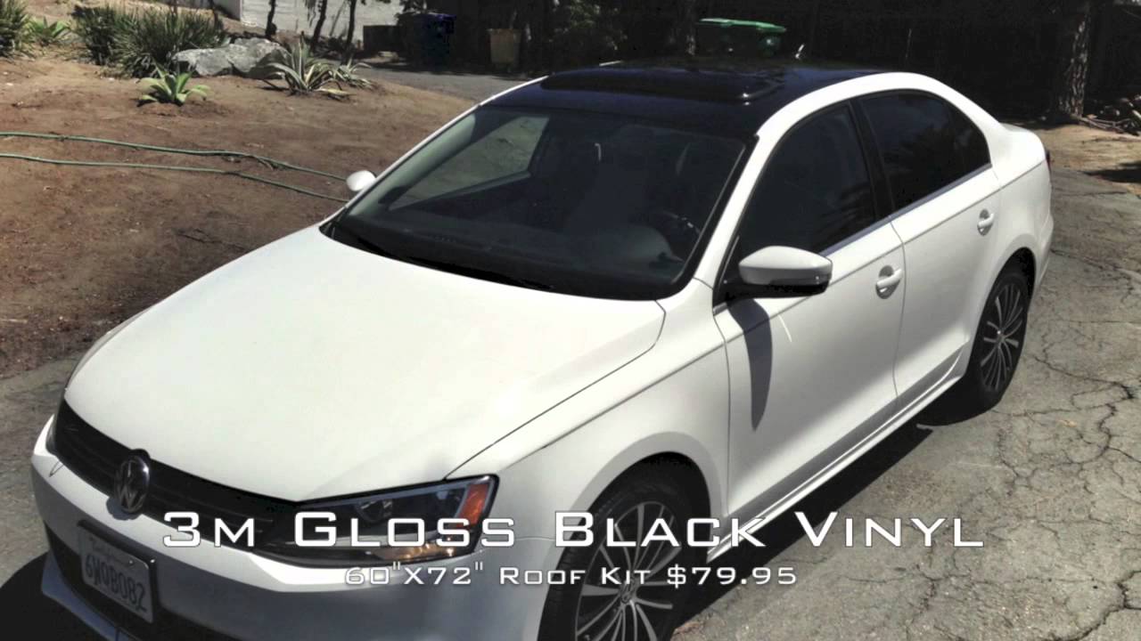 2012 VW Jetta 3M Gloss Black Vinyl Roof Installed