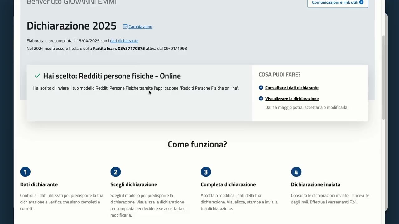 Dichiarazione Precompilata 2025: Login SPID e Redditi Persone Fisiche ONLINE (Agenzia Entrate)