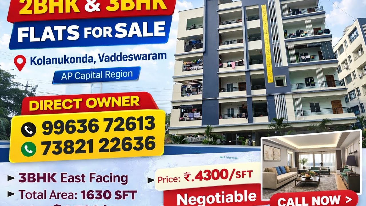 Premium 2BHK & 3BHK Apartments in Kolanukonda | Lift | Low-Density Living