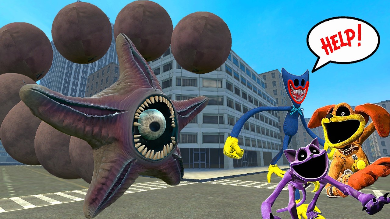 WHAT IF NEW ROBLOX HUNGRY STAR FISH SEA MONSTER PHASE 2 VS HUGGY WUGGY NIGHTMARE In Gmod!!