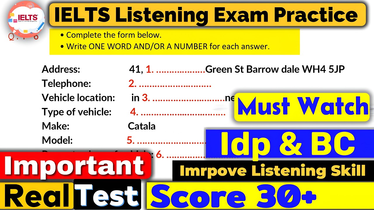 IELTS Listening Practice Test 2026 with Answers | Must Watch