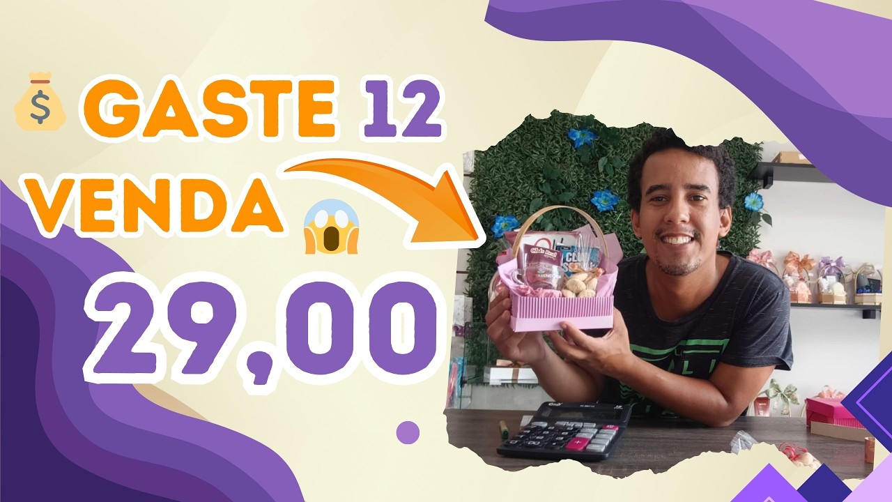 Gastei R$12 e vendi essa cesta de Dia das Mães por R$29 😱