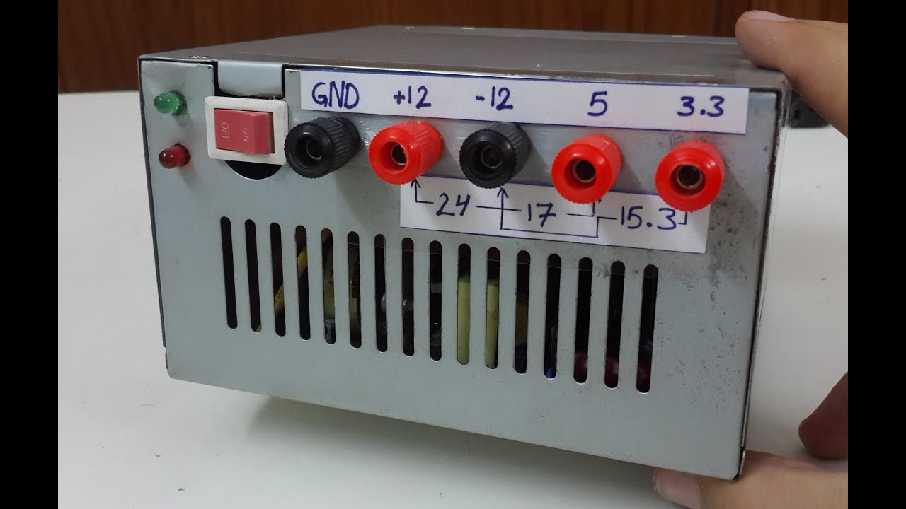 تحويل بورسبلاي الكومبيوتر الى مجهزقدرة How to convert ATX power supply to Bench power supply