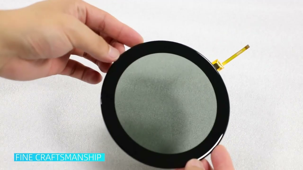 Custom 4 Inch Circular Capacitive Touch Panel | Black Semi-Transparent Glass | I2C PCAP Touchscreen