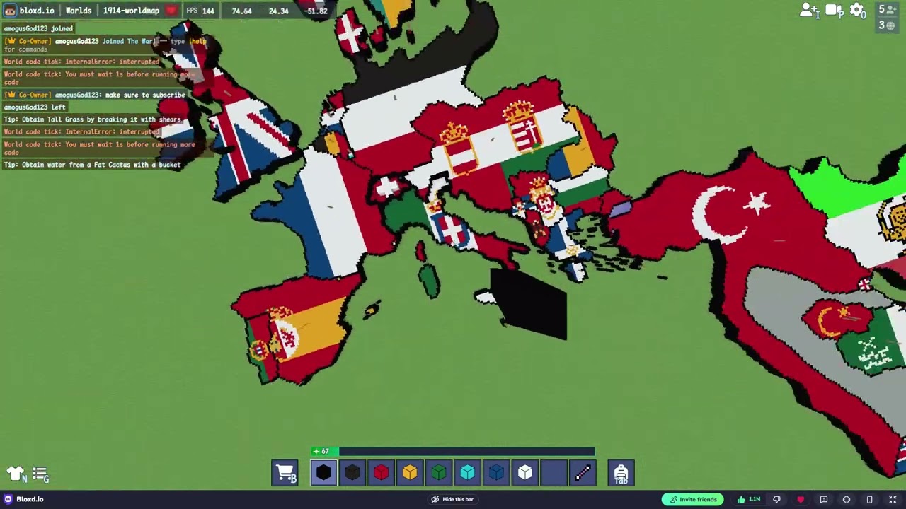 How to build Kingdom of Italy and Switzerland in Bloxd.io Small Scale from 1914