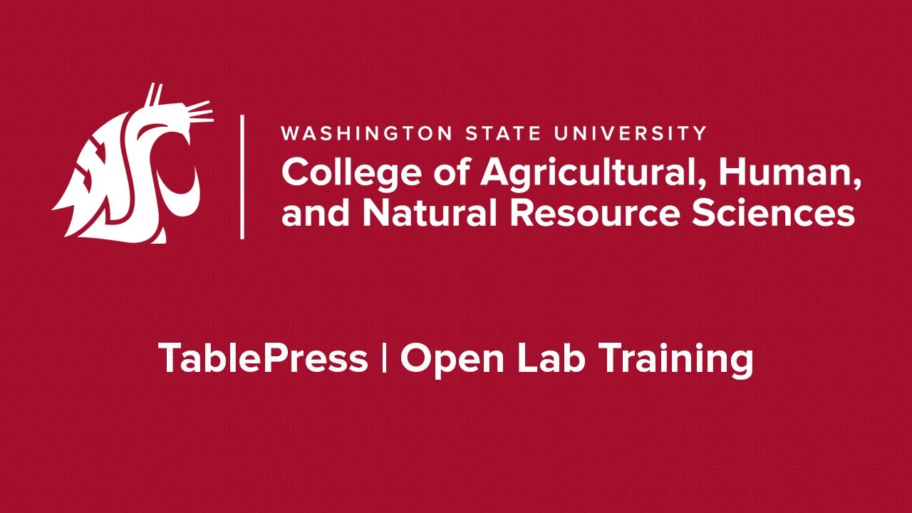 TablePress | Open Lab Training