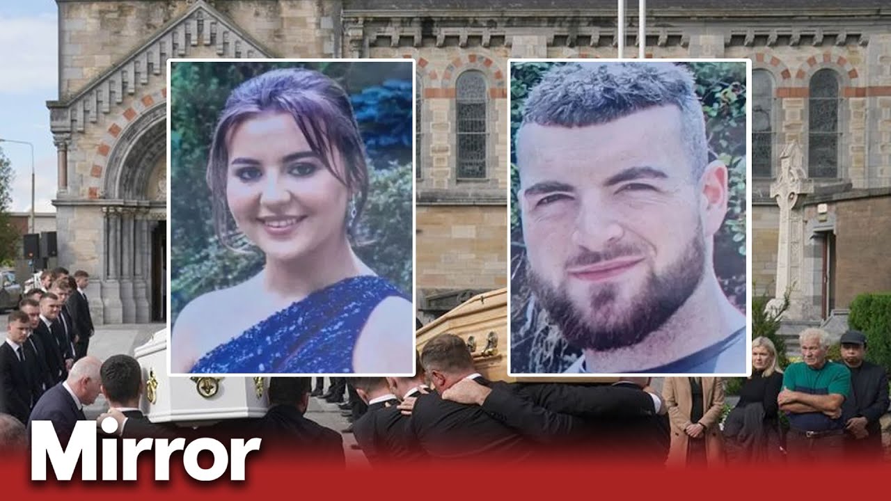 Town comes to standstill for funeral of brother and sister who died in crash