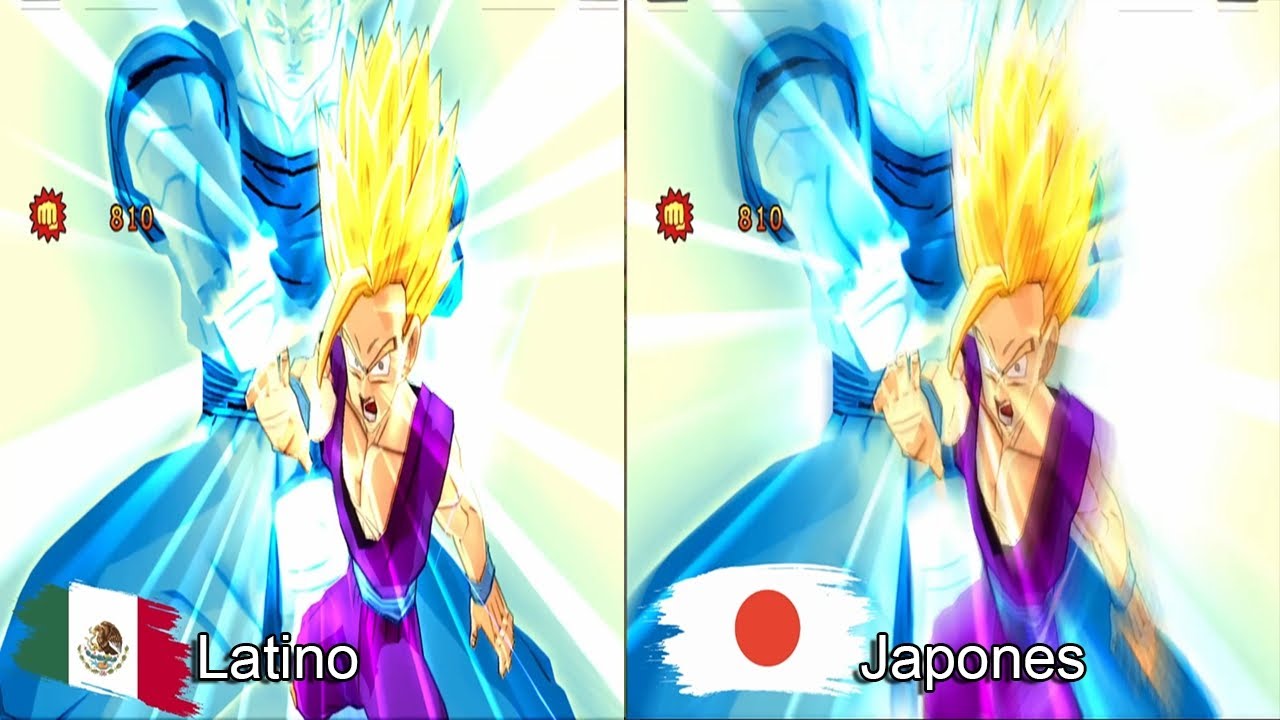 Todos Los Ataques De Animación, Gohan Con Doblaje Español Latino Y Japonés DBZBT4