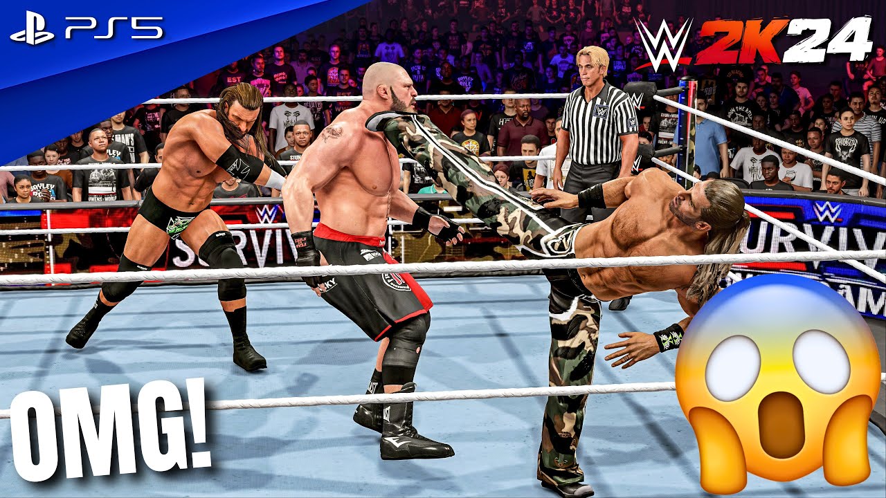 WWE 2K24 - Brock Lesnar vs. D-Generation X - 2 on 1 Handicap Match | PS5™ [4K60]