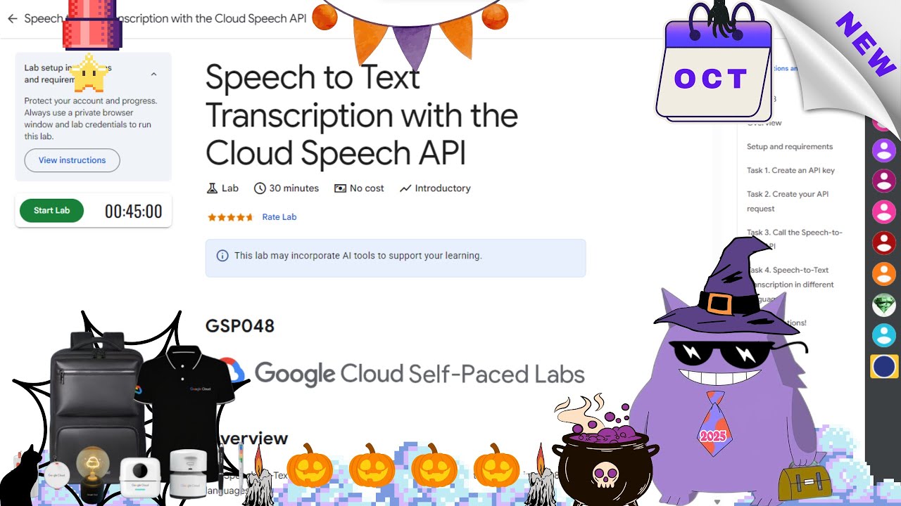 Speech to Text Transcription with the Cloud Speech API #2025 | #GSP048 |#qwiklabs |#Solution