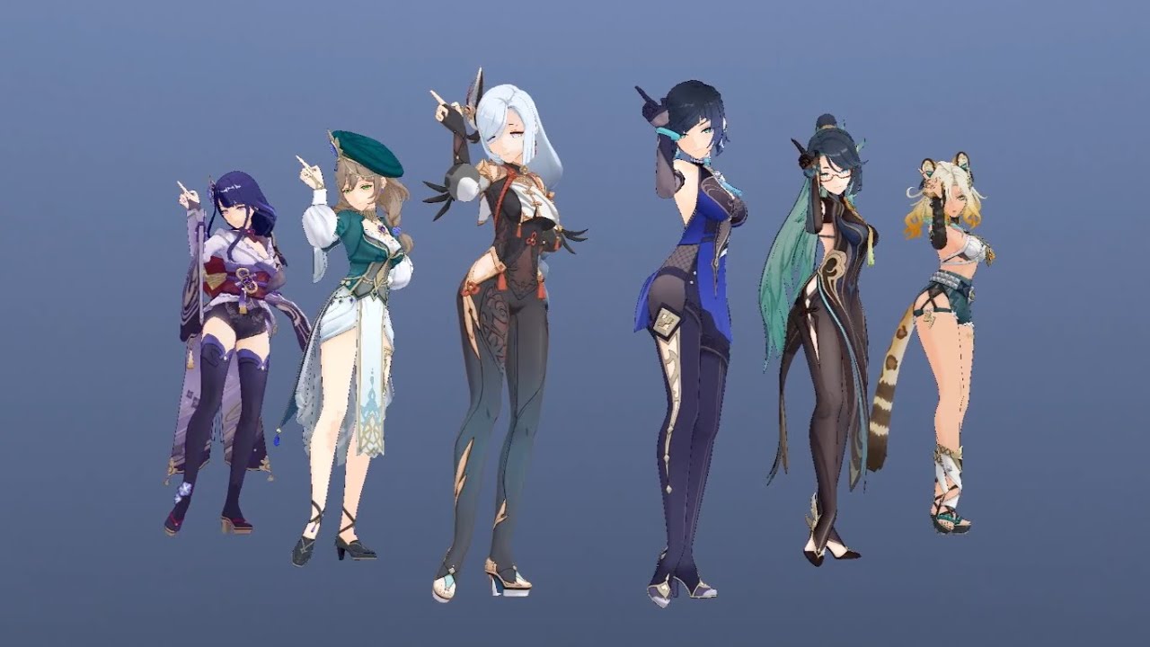 【Genshin Impact: MMD】Raiden Ei × Yelan x Xianyun x Xilonen x Shenhe x Lisa【I'M ILL】