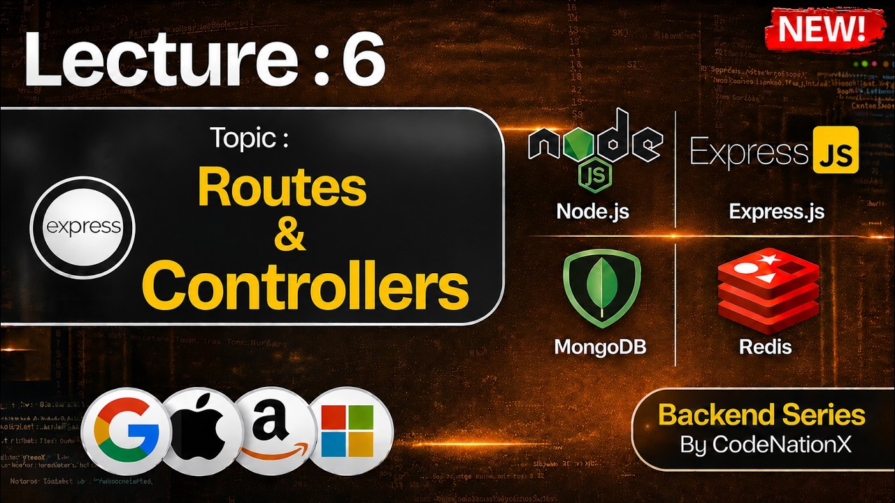 Express.js Routes & Controllers 🔥 | Structure Backend Folder Like a Pro | Lecture - 6