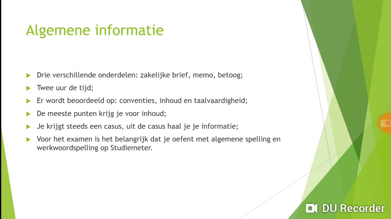 Examen schrijven 3F