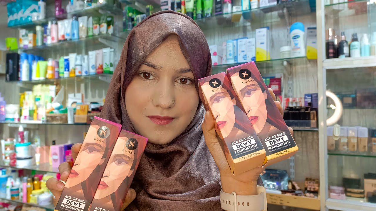 SUGAR ACE OF FACE DEWY FOUNDATION🎀 GLASS LIKE GLOW FOUNDATION 🌸#sugarcosmetic #makeuptutorial#viral 