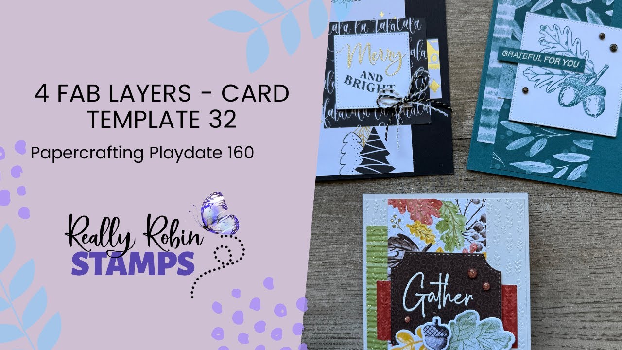 Шаблон открытки &laquo;Четыре потрясающих слоя&raquo; 32 | Papercrafting Playdate 160