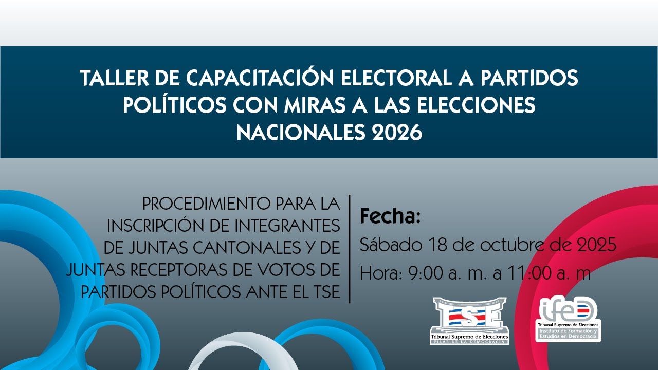 Taller de capacitaci&oacute;n electoral a partidos pol&iacute;ticos con miras a las Elecciones Nacionales 2026