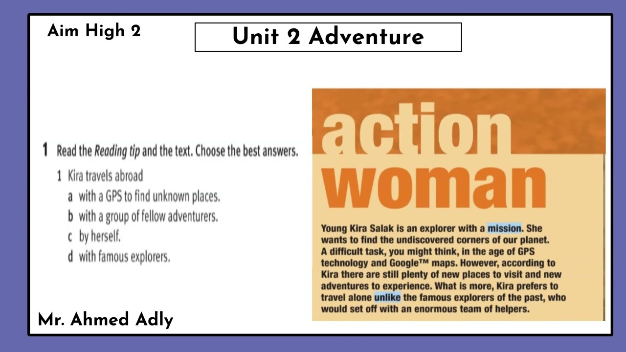 Aim High 4 unit 2 Adventure Reading and vocabulary